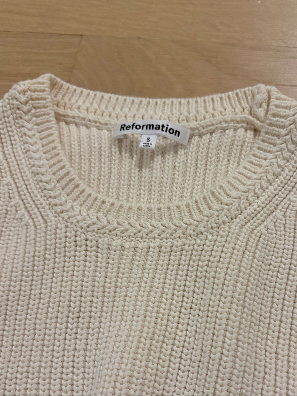 Reformation Cream Knit Sleeveless Crewneck Sweater - Picture 2 of 3